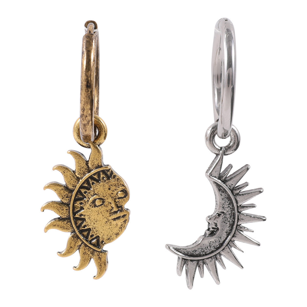 "Sun And Moon" - Asymmetric Titanium Steel Couple's Necklace