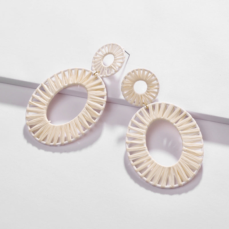 "Bijoux Rainbow" - Colorful Raffia Earrings