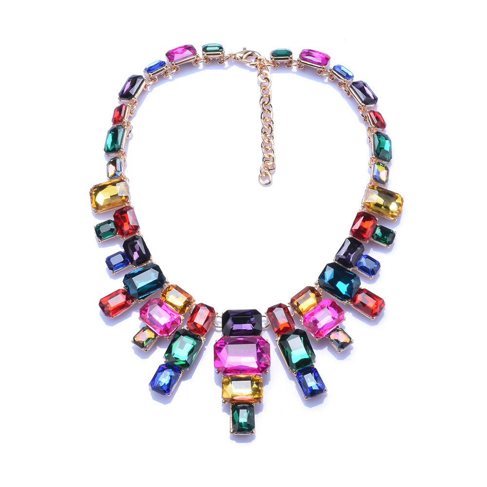 "Luxurious" -  Big Gem Statement Necklace