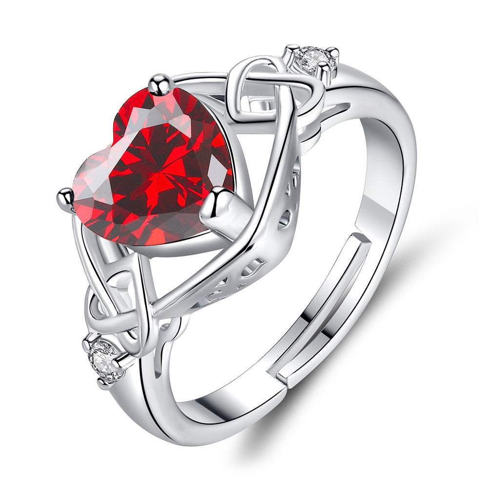 "My Passionate Heart" - Heart-shaped Imitation Ruby Jewelry Set