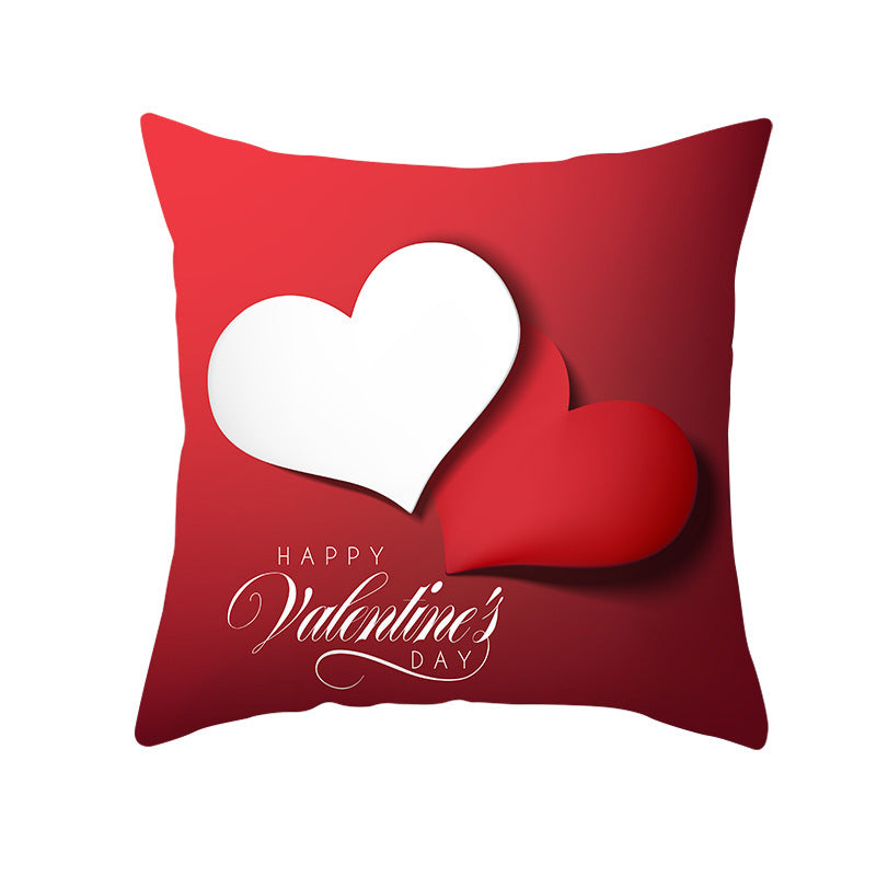 Valentine's Day Graphic Print Pillowcase