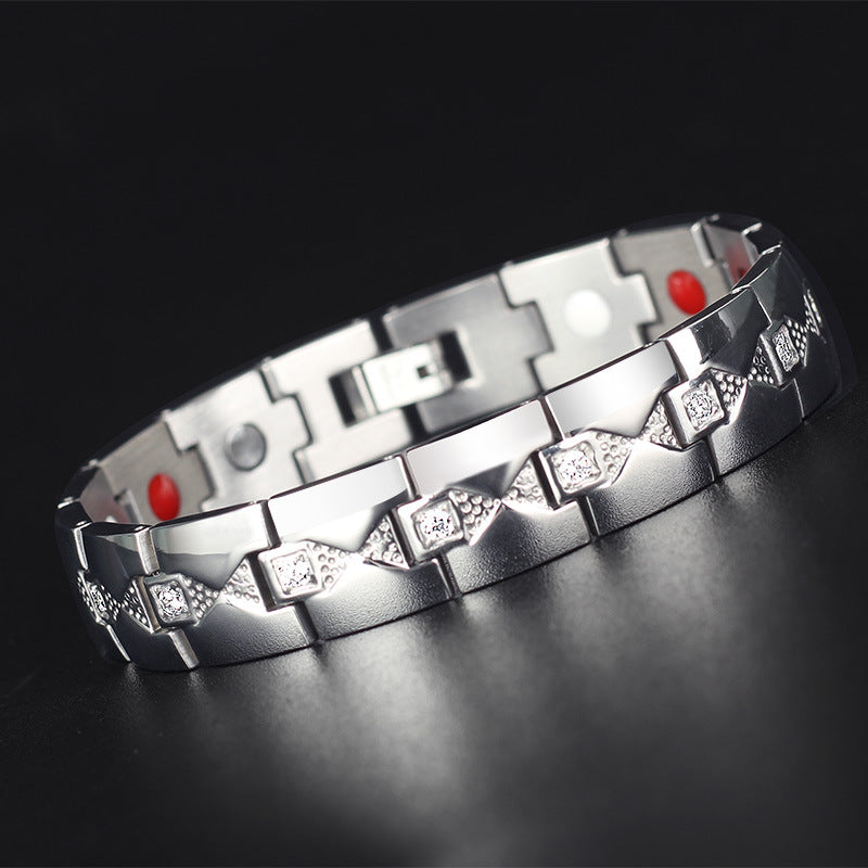Domineering Diamond-plated Titanium Steel Bracelets