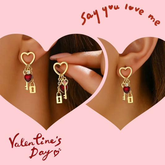 "Lock and Key"- Valentine's Day Earrings