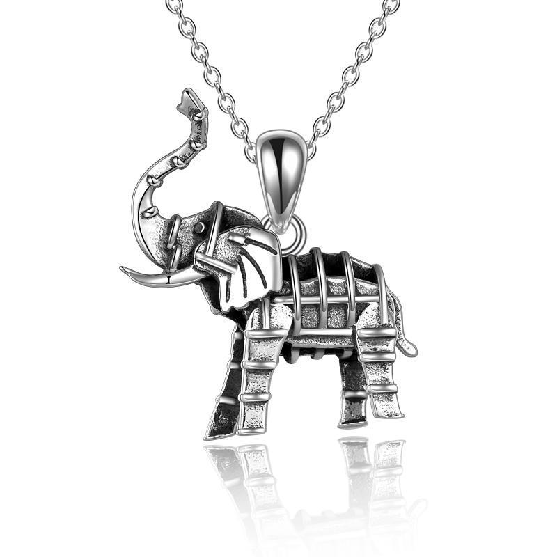 "Strong and Resilient" - Vintage Elephant Sterling Silver Pendant Necklace for Women/Men