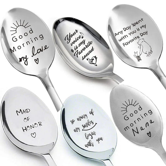 "Love Letter" - Stainless Steel Milk, Coffee Spoons
