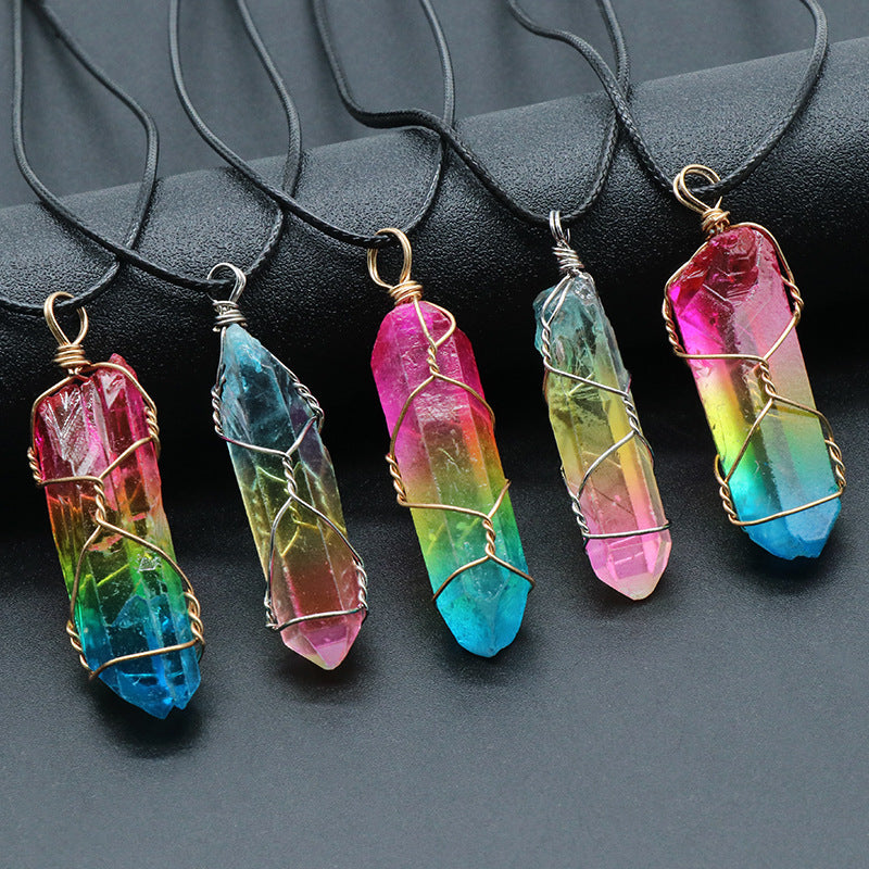 "Tree of Radiance" - Crystal Pillar Tree Of Life Pendant Necklace