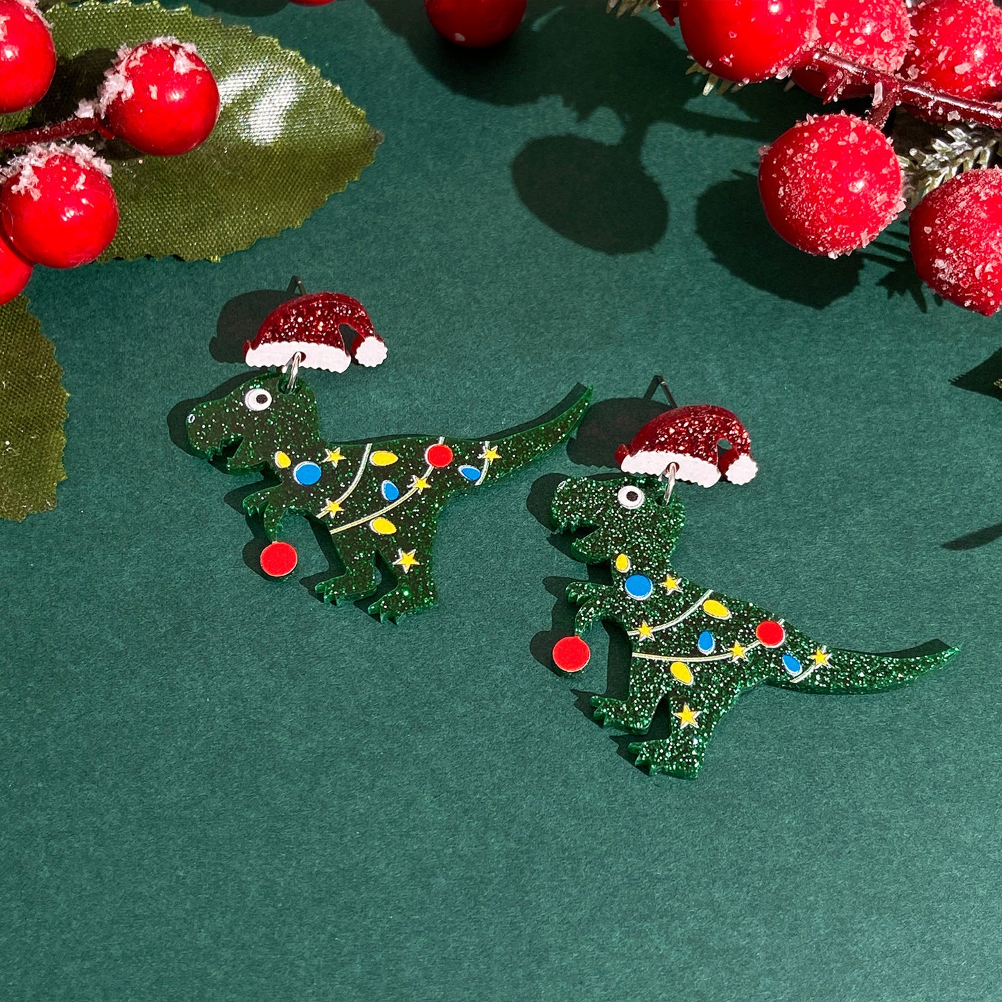 "Christmas Alpaca" - Dangle Earrings
