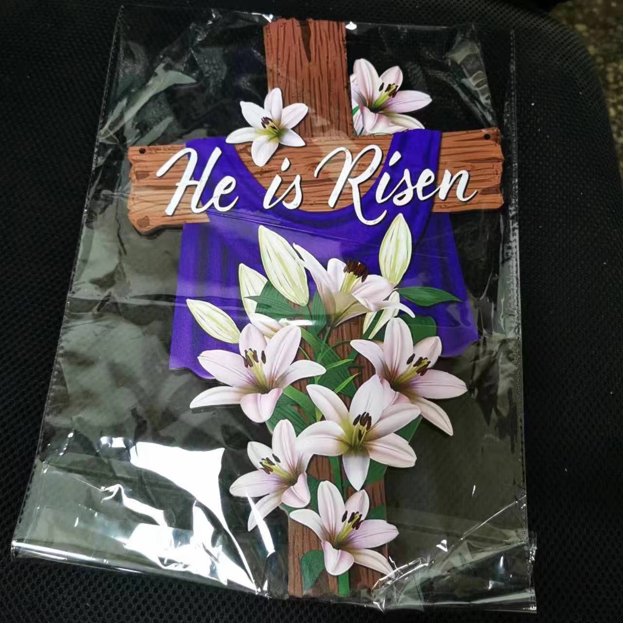 "He is Risen" - Wooden Cross Wall Decoration