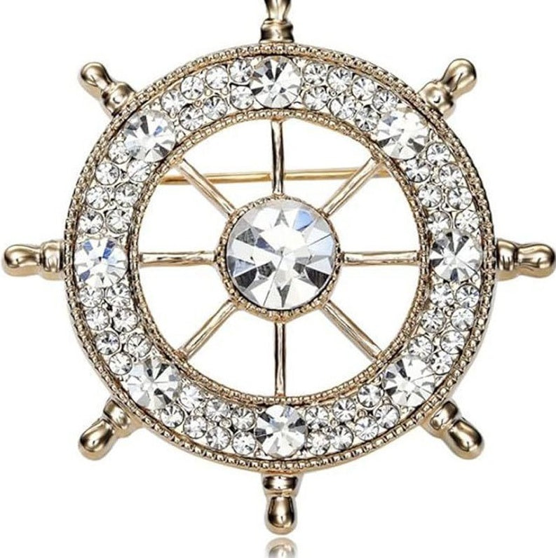 "Navy Wheel" - Diamond Brooch