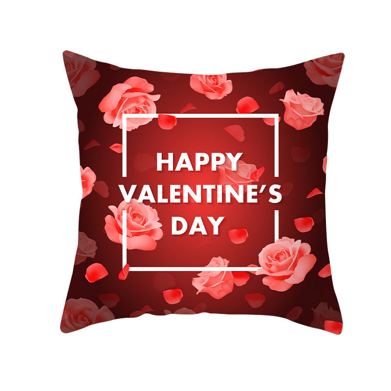 Valentine's Day Graphic Print Pillowcase