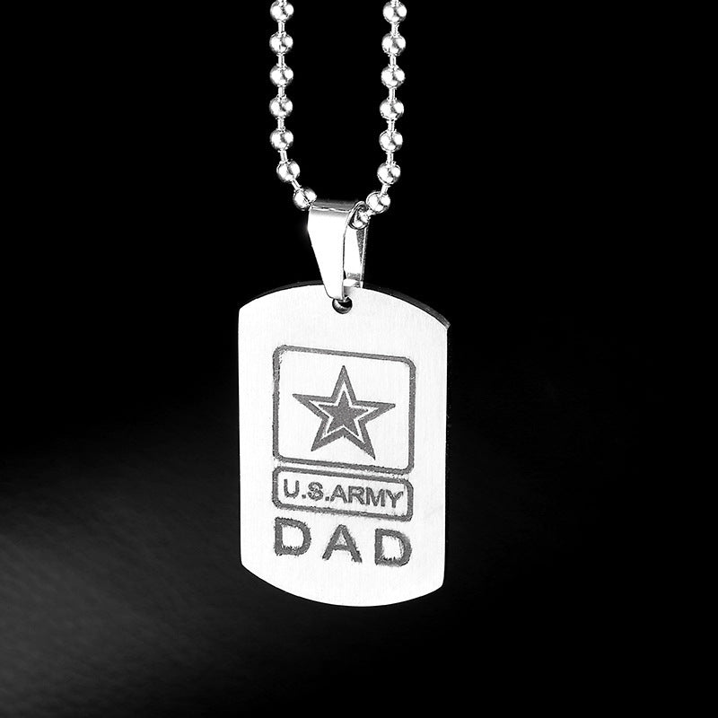 "Army Mom/Dad" - Titanium Steel Dog Tag Chain