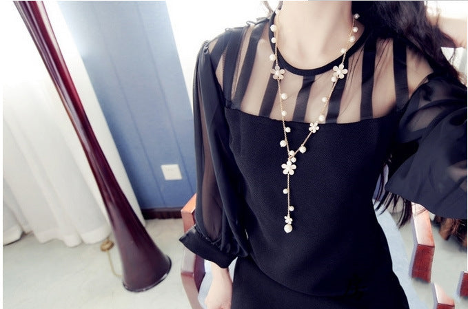 "Flower Girl" - Petal Pearl Necklace Chain