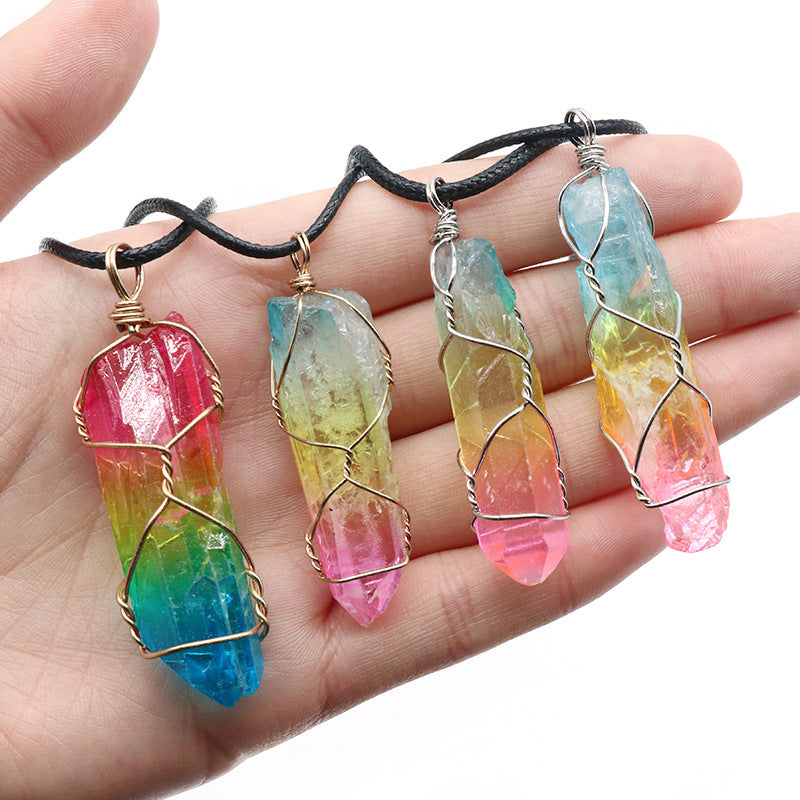 "Tree of Radiance" - Crystal Pillar Tree Of Life Pendant Necklace