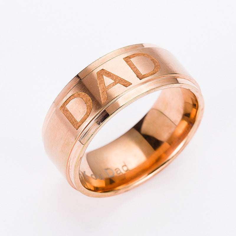 Monogram Titanium Steel Ring