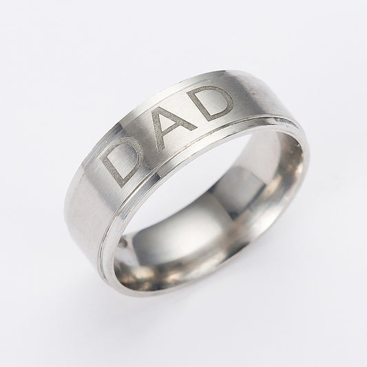 Monogram Titanium Steel Ring