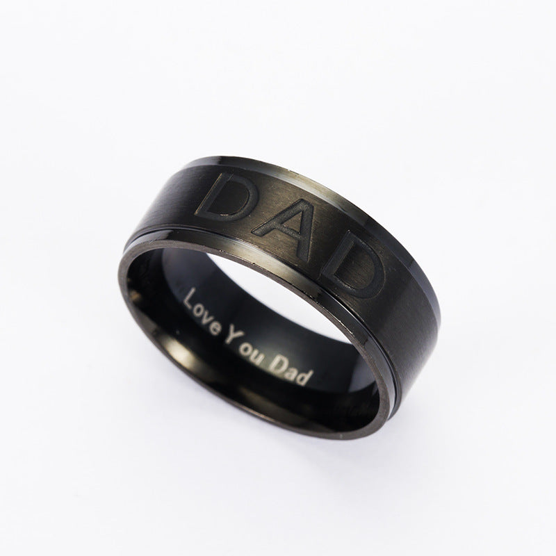 Monogram Titanium Steel Ring