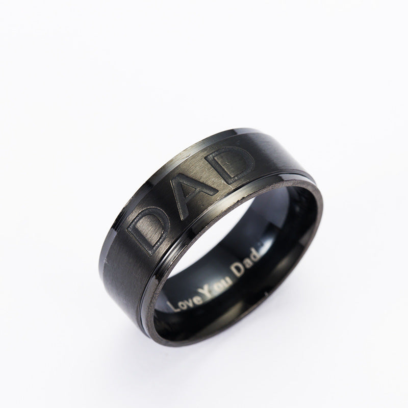 Monogram Titanium Steel Ring
