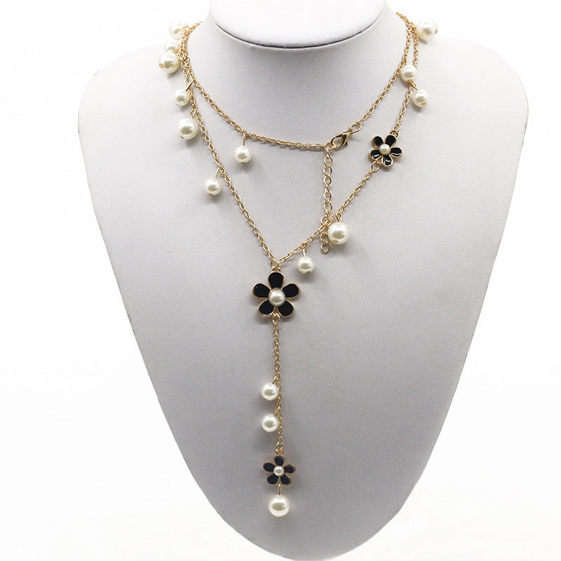 "Flower Girl" - Petal Pearl Necklace Chain