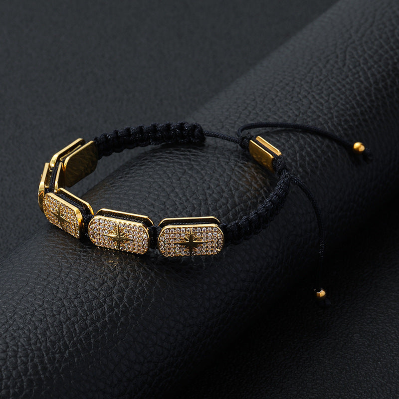 Zircon Star Braided Adjustable Bracelet