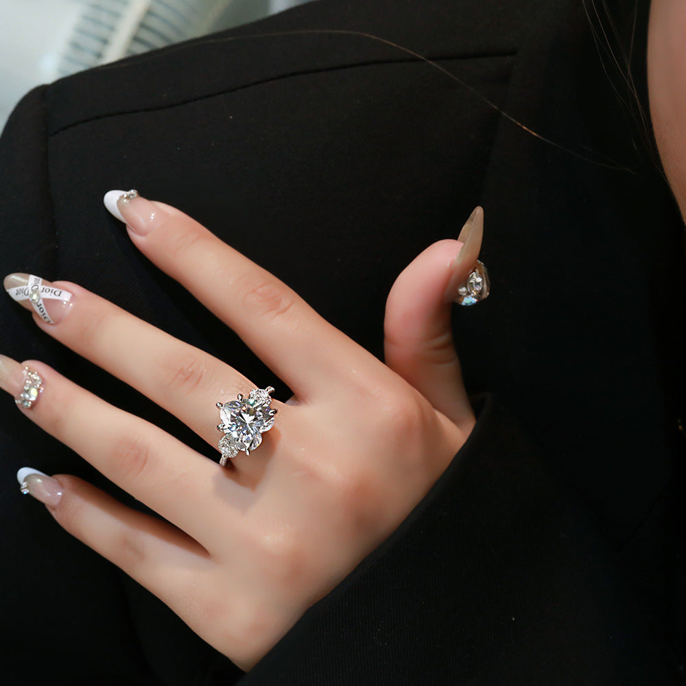 "Pretty as Can Be" - 12mm Inlaid Heart-shaped Diamond Ring