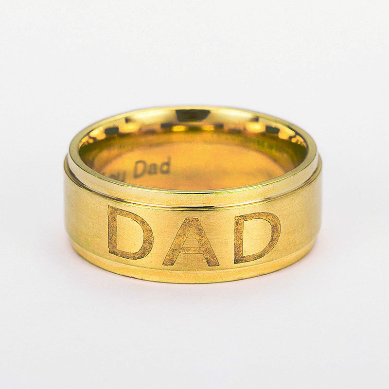 Monogram Titanium Steel Ring