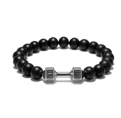"FIT LIFT" - Metal Dumbbell Beaded Bracelet