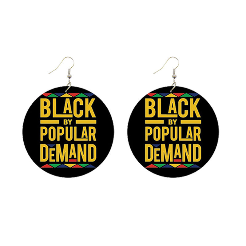"Black Liberation" - Wooden Dangle Earrings