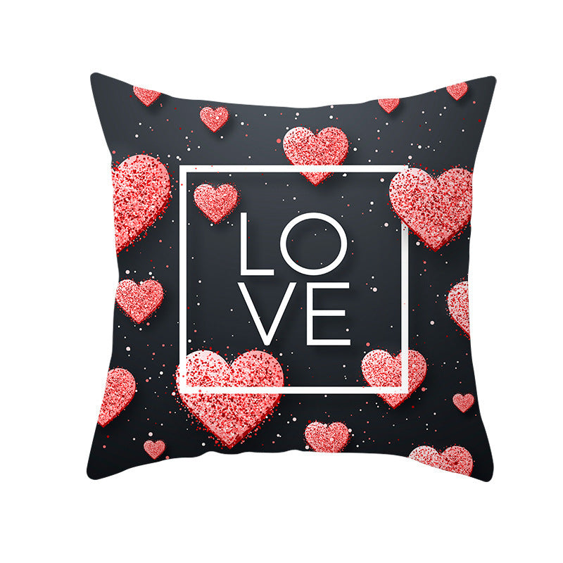 Valentine's Day Graphic Print Pillowcase