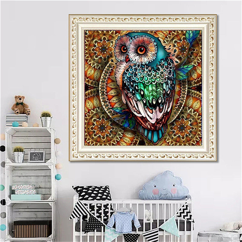 DIY 5D Diamond Owl Painting
