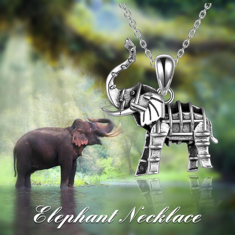 "Strong and Resilient" - Vintage Elephant Sterling Silver Pendant Necklace for Women/Men