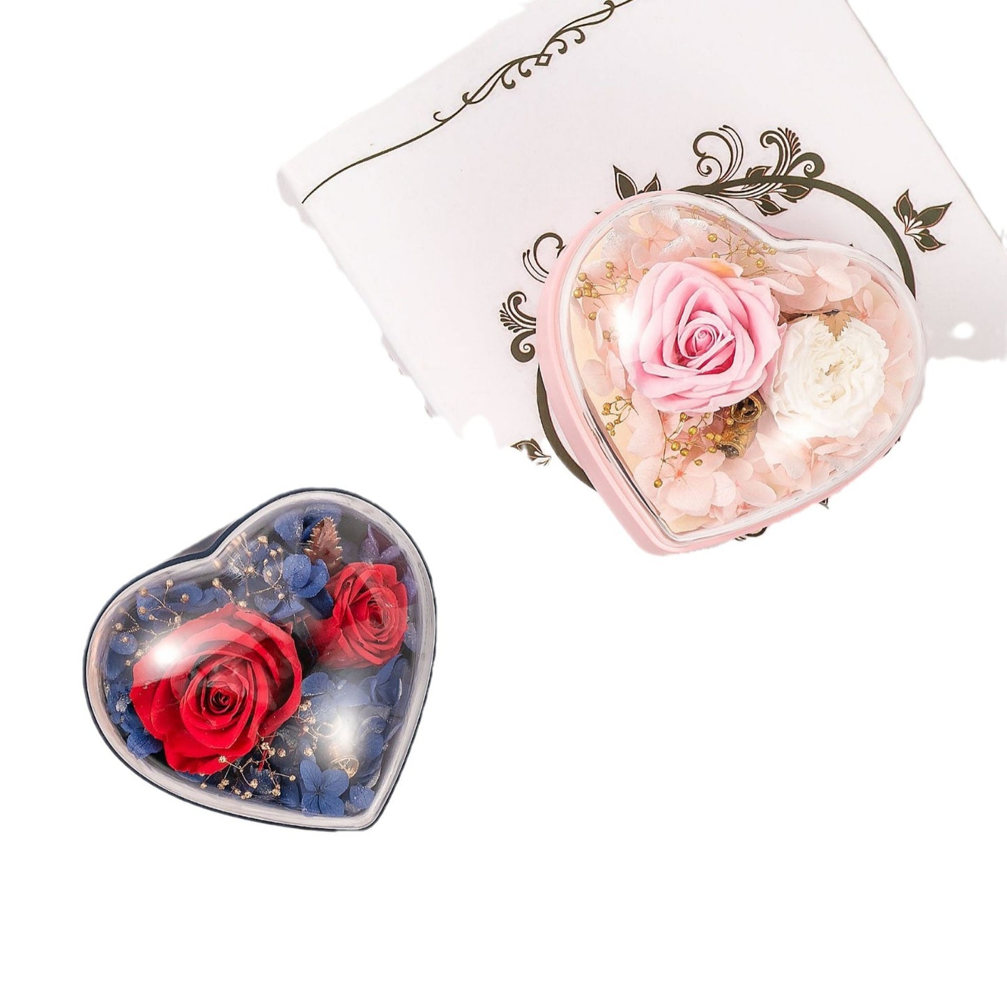 "Flowers from the Heart" - Preserved  Flower Jewelry Box