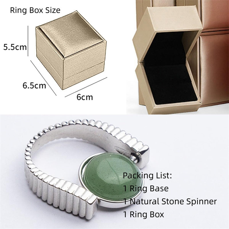 "Natural Stone" - Spinner (Replaceable) Rings For Anxiety And Stress Relief Gifts