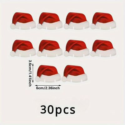 DIY Christmas Hat Wine and Champagne Glass Topper Decoration