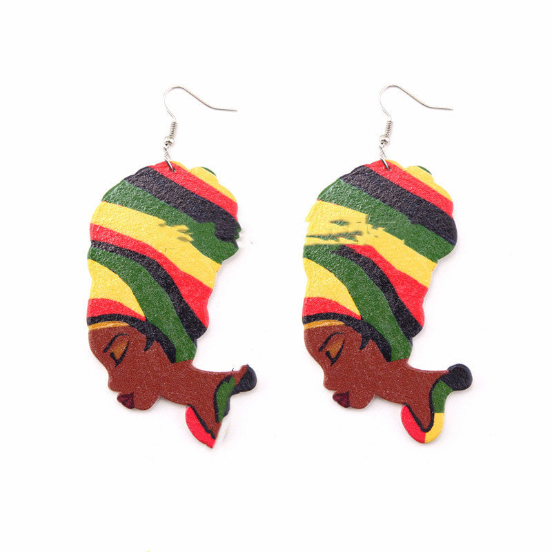Multicolor Black Queen Dangle Earrings