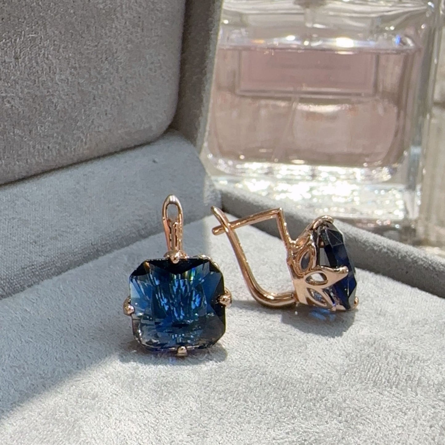 Sapphire Earrings and Necklace Set