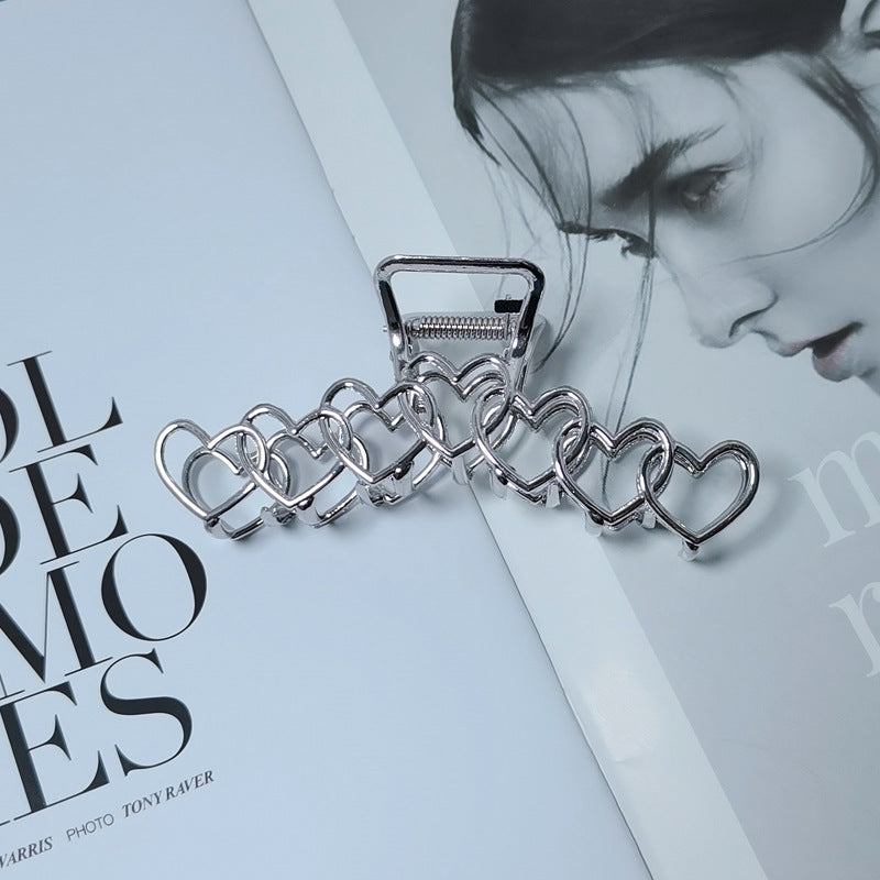 Hearts and Stars Metal Back Of Head Hair Clip