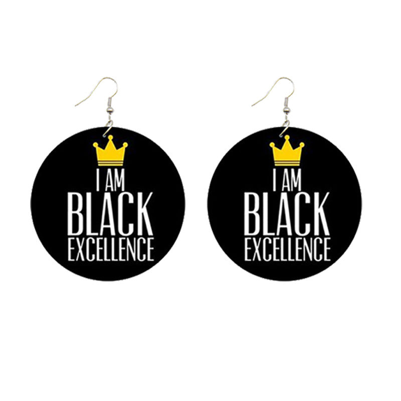 "Black Liberation" - Wooden Dangle Earrings