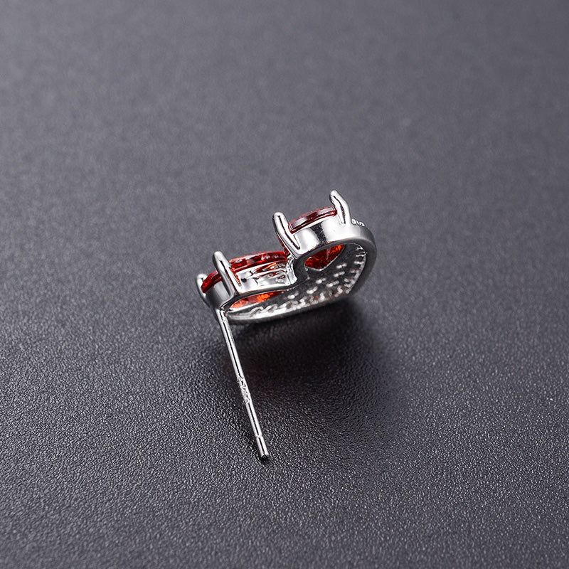 Lady Bug Heart Stud Earrings