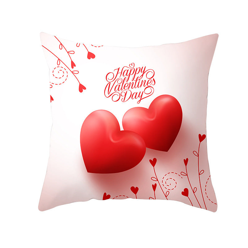 Valentine's Day Graphic Print Pillowcase