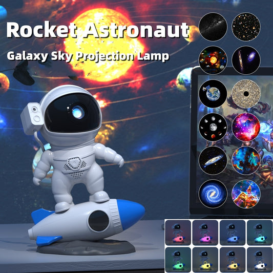 Starry Sky Rocket Astronaut Galaxy Projector Lamp Desktop