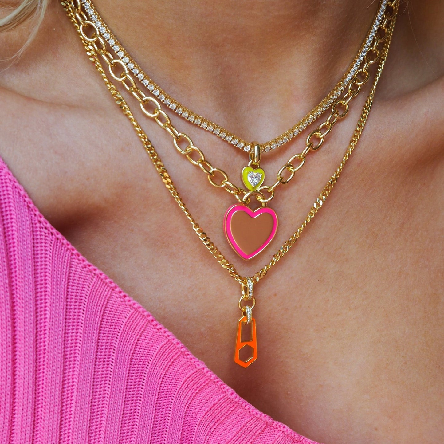 "Minimal Effort" - Colorful Beccarite Tennis Necklace