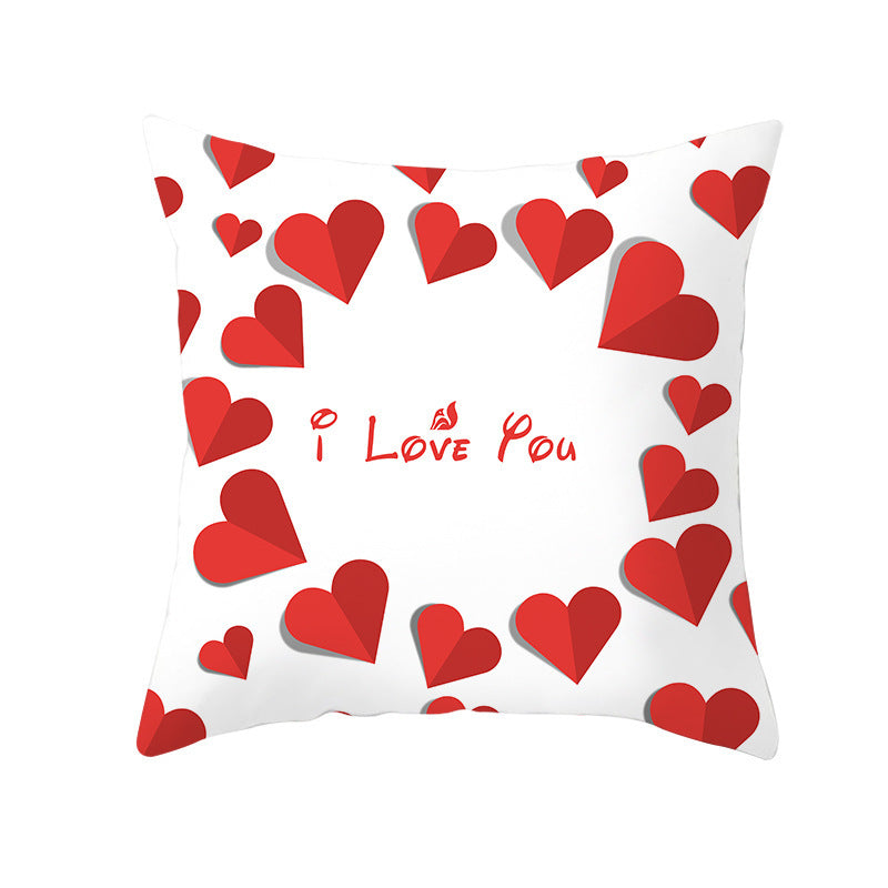 Valentine's Day Graphic Print Pillowcase