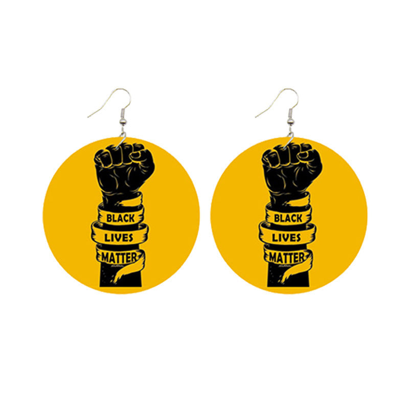 "Black Liberation" - Wooden Dangle Earrings