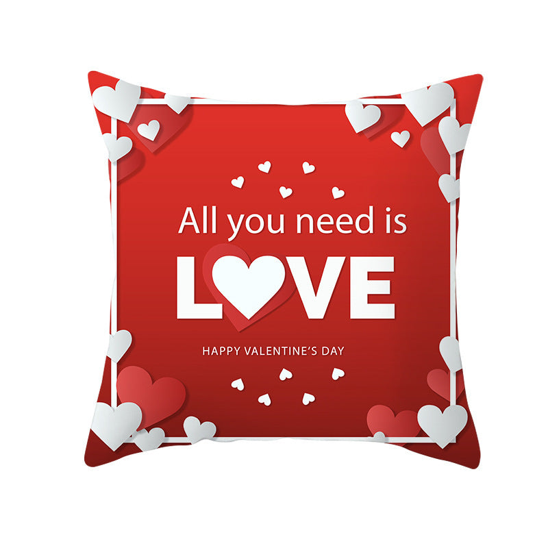 Valentine's Day Graphic Print Pillowcase