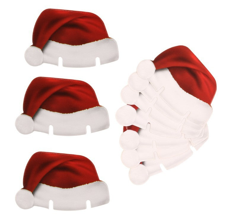 DIY Christmas Hat Wine and Champagne Glass Topper Decoration