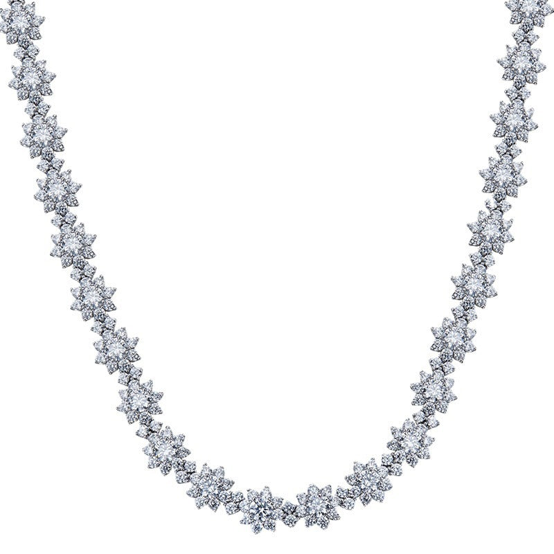 "Pretty Snowflake" - Diamond Snowflake Collarbone Necklace