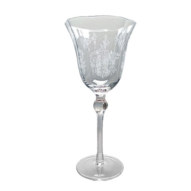 "Saint Garden" - Medieval Crystal Glass Etched Goblet