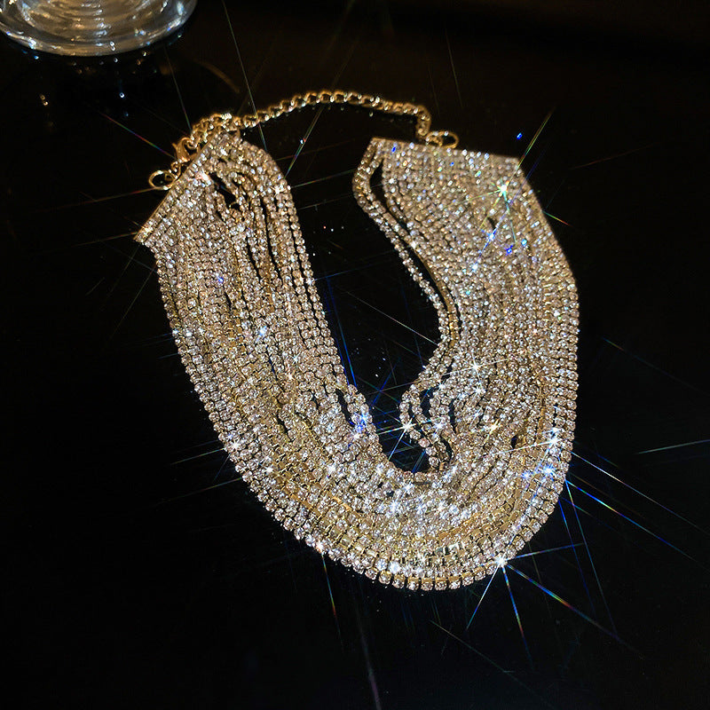 "Own the Night" - Multi-layer Rhinestone Necklace