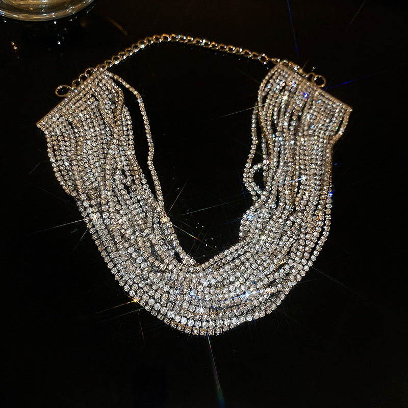 "Own the Night" - Multi-layer Rhinestone Necklace