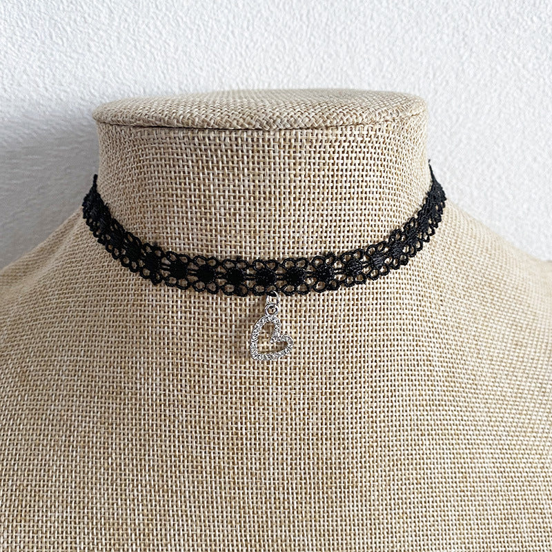 Black Beaded Alloy Collar Necklaces
